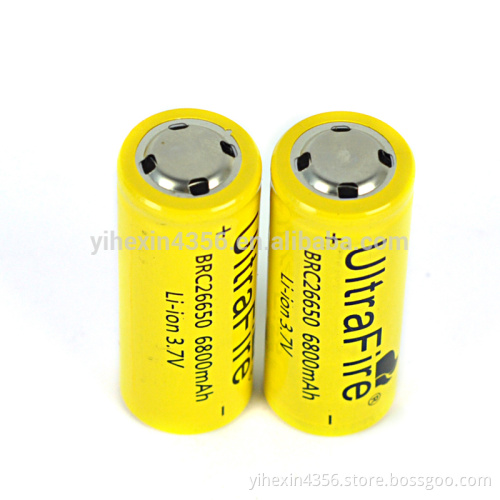 26650 6800mAh 3.7V Li-ion battery for flashlight